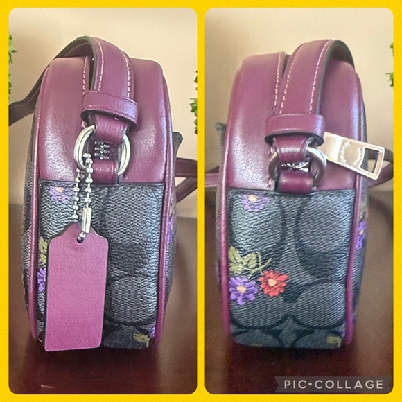 COACH CM958 💜SIGNATURE FLORAL💜 MINNI JAMIE 💜 CAMERA BAG 🌟LIKE NEW🌟 - Picture 9 of 17